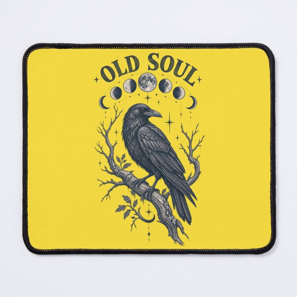 Item preview, Old Soul Crow Moon Phases Gothic Nature Art designed and sold by Hearth & Hollow.