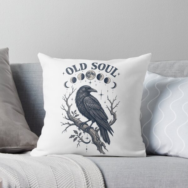 Item preview, Old Soul Crow Moon Phases Gothic Nature Art designed and sold by Hearth & Hollow.