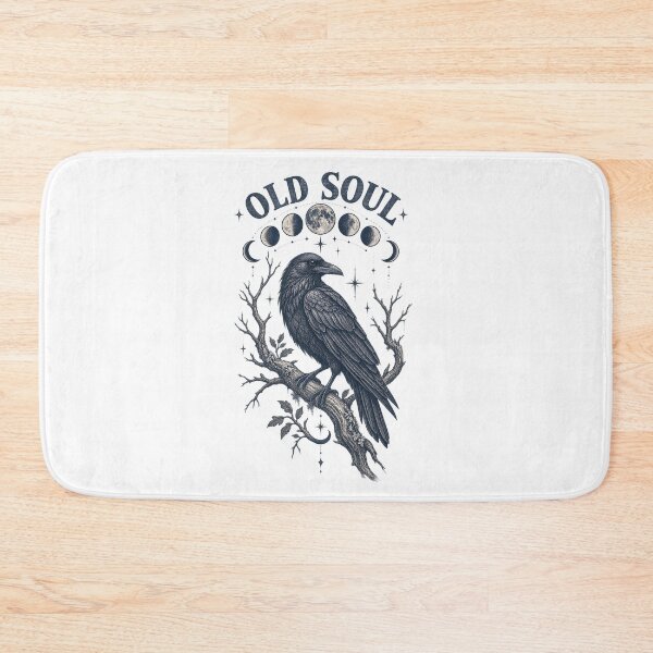 Item preview, Old Soul Crow Moon Phases Gothic Nature Art designed and sold by Hearth & Hollow.