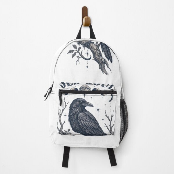 Item preview, Old Soul Crow Moon Phases Gothic Nature Art designed and sold by Hearth & Hollow.
