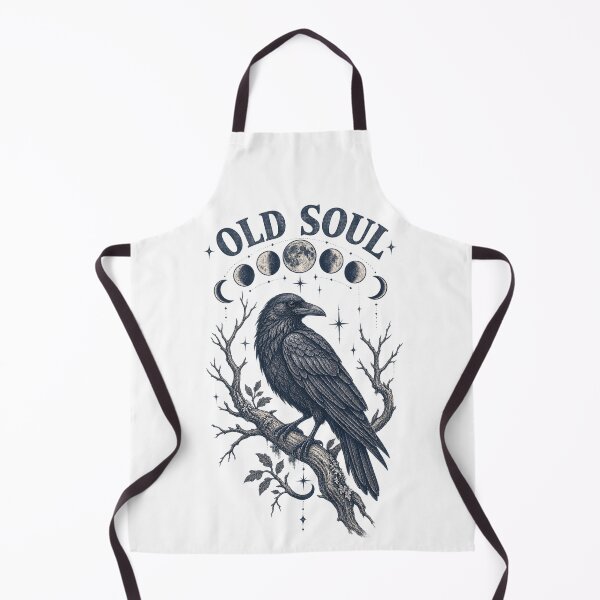 Item preview, Old Soul Crow Moon Phases Gothic Nature Art designed and sold by Hearth & Hollow.
