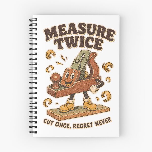 Item preview, Measure Twice Cut Once Retro Hand Plane Carpentry T-Shirt Design designed and sold by KIDEnia.