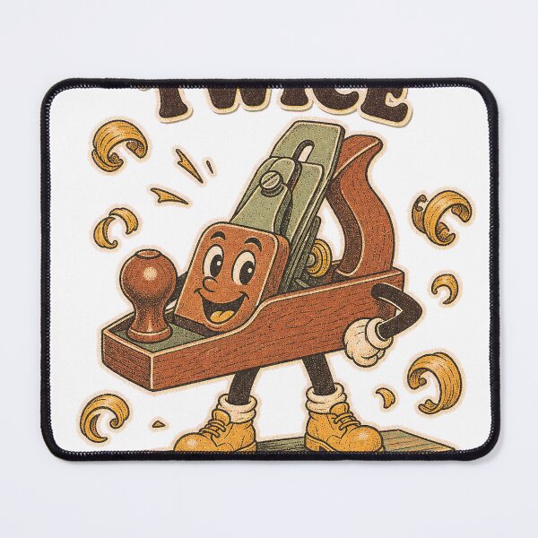 Item preview, Measure Twice Cut Once Retro Hand Plane Carpentry T-Shirt Design designed and sold by KIDEnia.