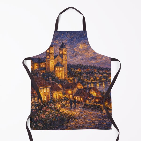 Item preview, Ebeltoft by night painting, Denmark – A Beautiful Village in Europe. designed and sold by GalleryKauffeld.