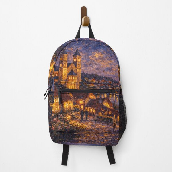Item preview, Ebeltoft by night painting, Denmark – A Beautiful Village in Europe. designed and sold by GalleryKauffeld.