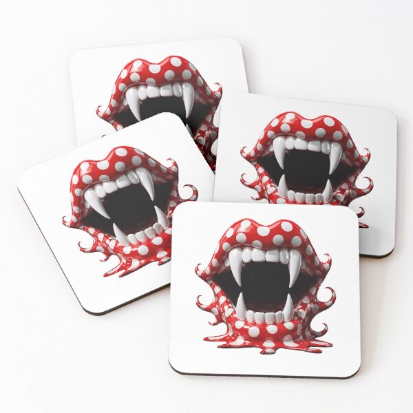 Item preview, Melting Polka Dot Vampire Mouth and Fangs designed and sold by YourColorsWall.