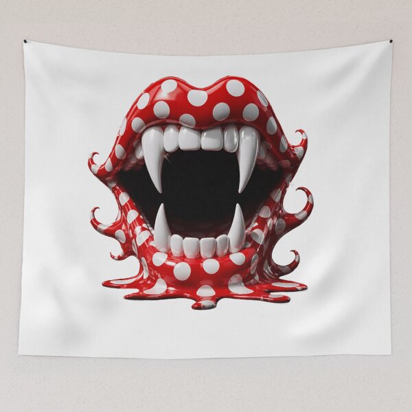 Item preview, Melting Polka Dot Vampire Mouth and Fangs designed and sold by YourColorsWall.