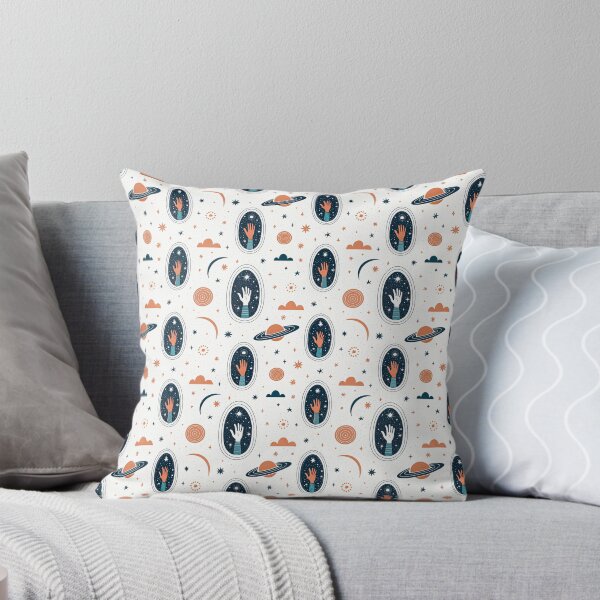 Item preview, Celestial Hands & Saturn Space Seamless Pattern designed and sold by Soul Path Studio.