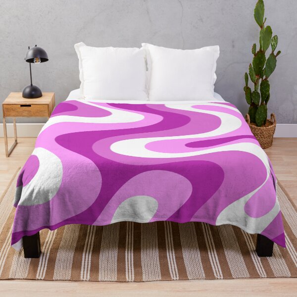 Item preview, Liquid Swirl Retro Abstract in purple tones, Cream, and White designed and sold by Differenceee.