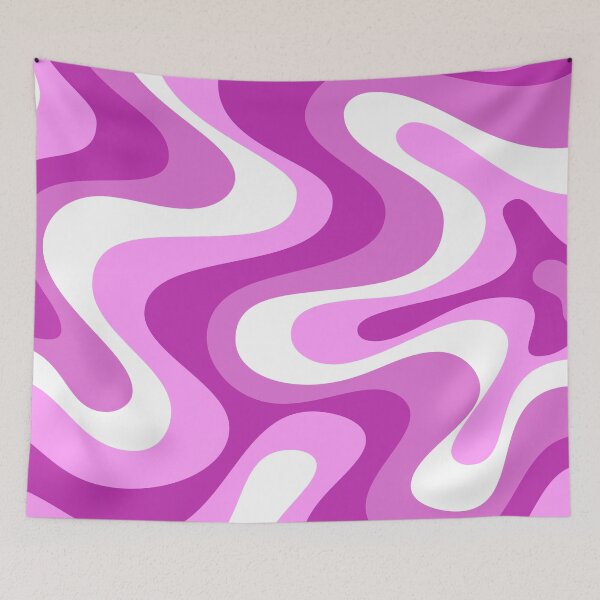 Item preview, Liquid Swirl Retro Abstract in purple tones, Cream, and White designed and sold by Differenceee.
