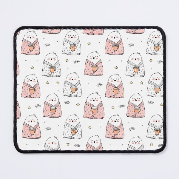 Item preview, Cute Cozy Ghosts Drinking Coffee Seamless Pattern designed and sold by Soul Path Studio.