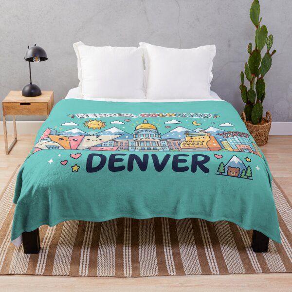 Item preview, Denver Colorado Skyline Kawaii Landmarks Travel Souvenir designed and sold by Amir Faysal.