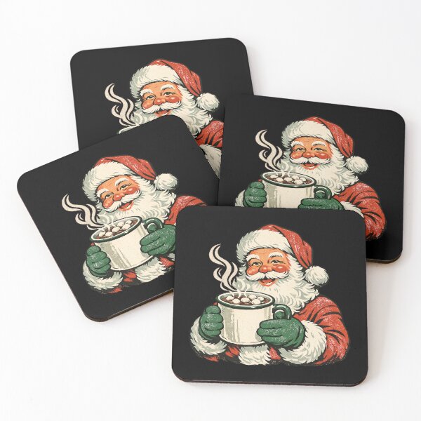 Item preview, Vintage Santa Hot Cocoa – Retro 1960s Christmas Badge Screen Print Holiday Gift  designed and sold by Artycom.