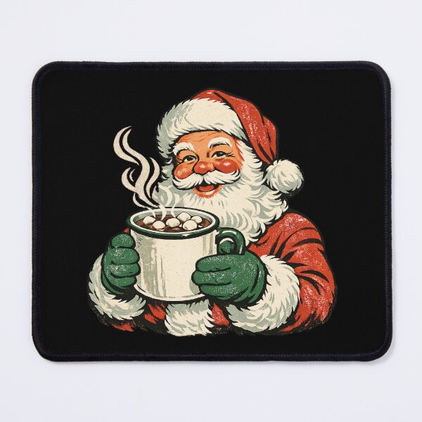 Item preview, Vintage Santa Hot Cocoa – Retro 1960s Christmas Badge Screen Print Holiday Gift designed and sold by Artycom.