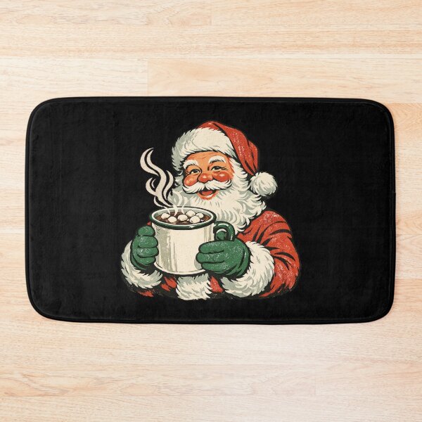 Item preview, Vintage Santa Hot Cocoa – Retro 1960s Christmas Badge Screen Print Holiday Gift  designed and sold by Artycom.