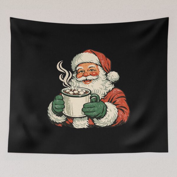 Item preview, Vintage Santa Hot Cocoa – Retro 1960s Christmas Badge Screen Print Holiday Gift designed and sold by Artycom.