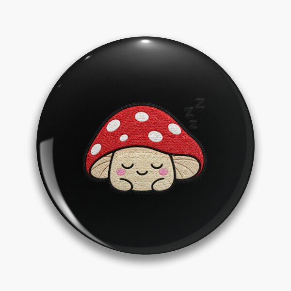 Item preview, Sleepy Mushroom Kawaii Embroidery Patch Illustration designed and sold by ColorSplash123.