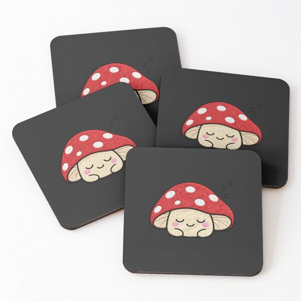 Item preview, Sleepy Mushroom Kawaii Embroidery Patch Illustration designed and sold by ColorSplash123.