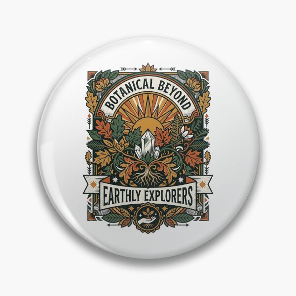 Item preview, Botanical Beyond Earthly Explorers – Vintage Crystal Nature Badge designed and sold by cannsuh.