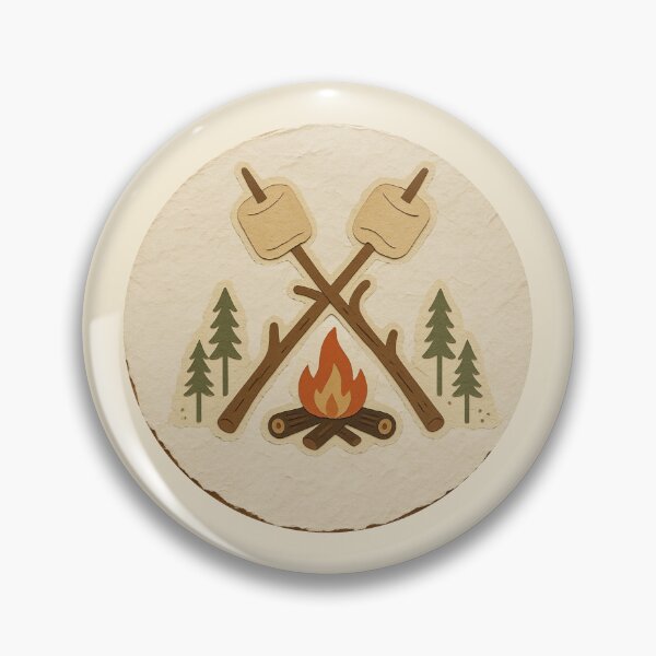 Item preview, Roasting Marshmallows Over a Campfire Illustration designed and sold by ITCHAWAWAA.