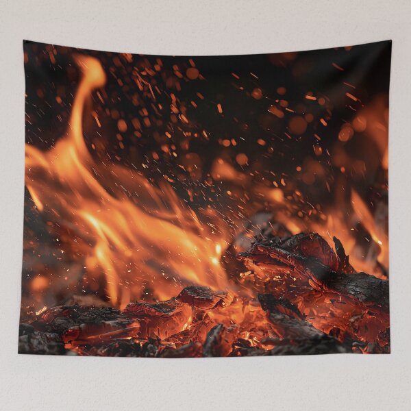 Item preview, Fire Sparks and Red Hot Coals Glowing Cinders Rising Into the Dark designed and sold by Nine Lives Studio.