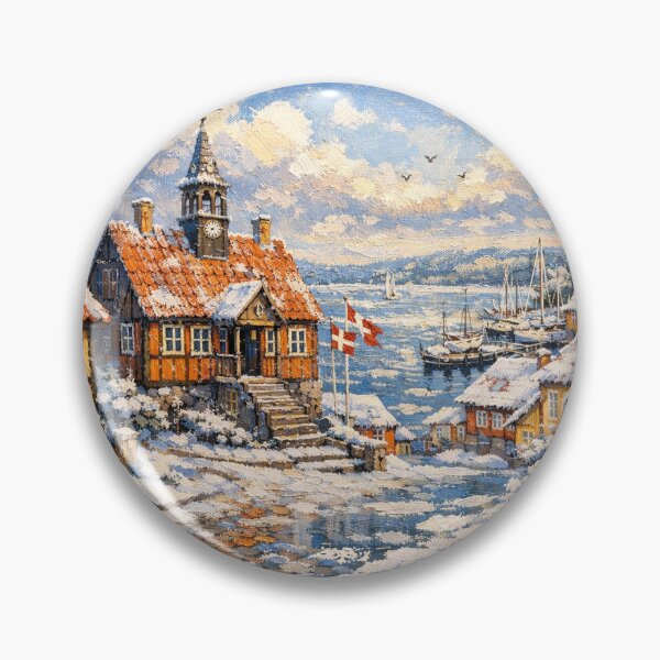 Item preview, Ebeltoft in Denmark painting – a winter scene in this beautiful european city. designed and sold by GalleryKauffeld.