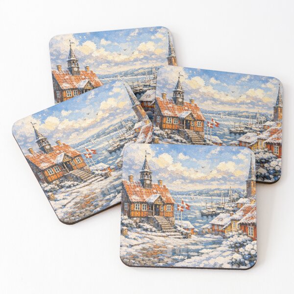 Item preview, Ebeltoft in Denmark painting – a winter scene in this beautiful european city. designed and sold by GalleryKauffeld.