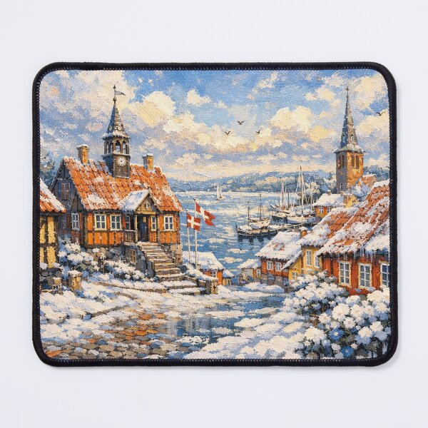 Item preview, Ebeltoft in Denmark painting – a winter scene in this beautiful european city. designed and sold by GalleryKauffeld.
