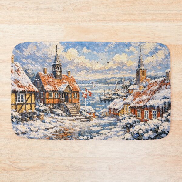 Item preview, Ebeltoft in Denmark painting – a winter scene in this beautiful european city. designed and sold by GalleryKauffeld.