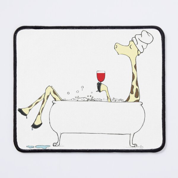 Item preview, Giraffe in Bathtub Wall Art, Whimsical Vintage Animal Illustration for Kids Bathroom & Giraffe Lovers designed and sold by RickE.