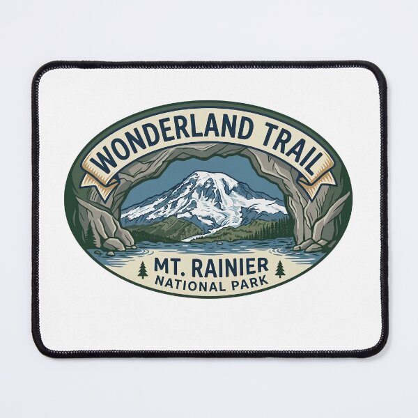 Item preview, Wonderland Trail Mt Rainier National Park Vintage Hiking Badge designed and sold by LittleArij.