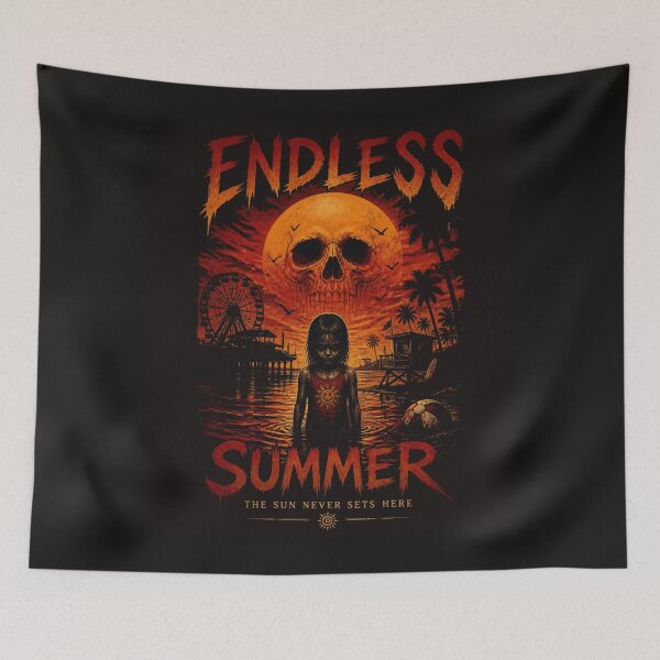 Item preview, Endless Summer Horror Skull Beach designed and sold by ERODED SELF.