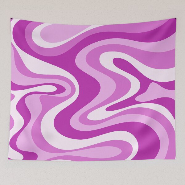 Item preview, Liquid Swirl Retro Abstract in purple tones, Cream, and White designed and sold by Differenceee.