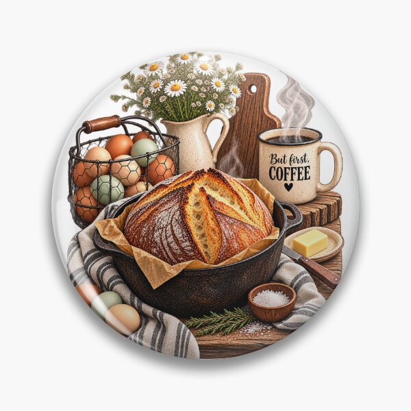 Item preview, Fresh Bread, Farm Eggs & Hot Coffee – Cozy Sourdough Baker, Homestead Kitchen Design designed and sold by InkBarn.
