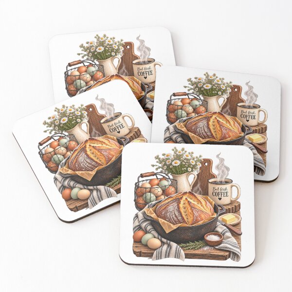 Item preview, Fresh Bread, Farm Eggs & Hot Coffee – Cozy Sourdough Baker, Homestead Kitchen Design designed and sold by InkBarn.