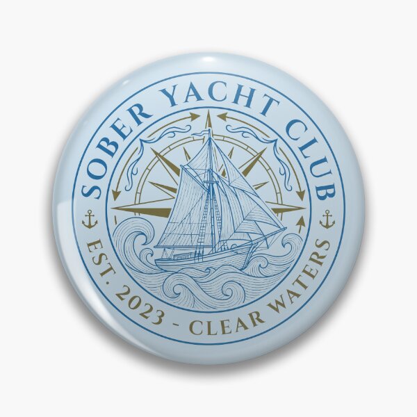 Item preview, Sober Yacht Club Vintage Nautical Emblem Sobriety Logo designed and sold by KiwiRider.