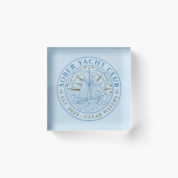 Item preview, Sober Yacht Club Vintage Nautical Emblem Sobriety Logo designed and sold by KiwiRider.