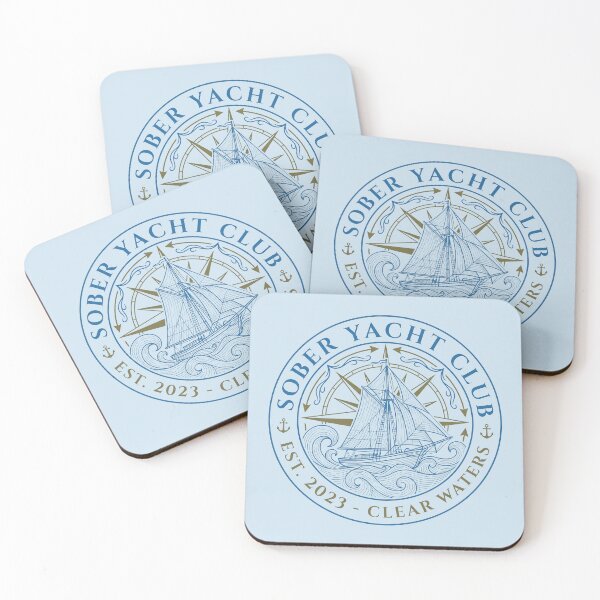 Item preview, Sober Yacht Club Vintage Nautical Emblem Sobriety Logo designed and sold by KiwiRider.