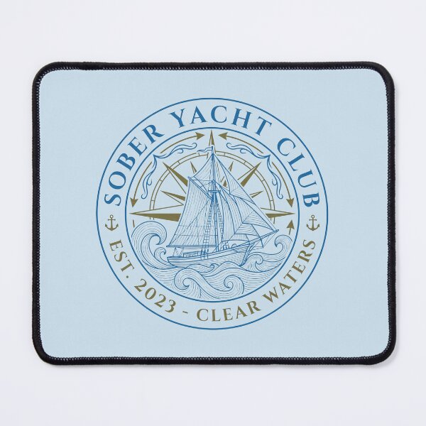 Item preview, Sober Yacht Club Vintage Nautical Emblem Sobriety Logo designed and sold by KiwiRider.