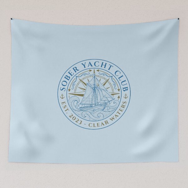 Item preview, Sober Yacht Club Vintage Nautical Emblem Sobriety Logo designed and sold by KiwiRider.