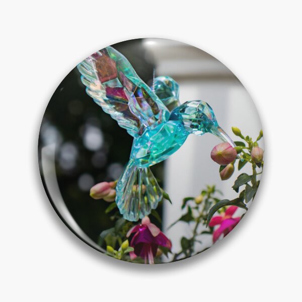 Item preview, Crystalline Hummingbird hovering over Fuchsia designed and sold by Gardenographer.