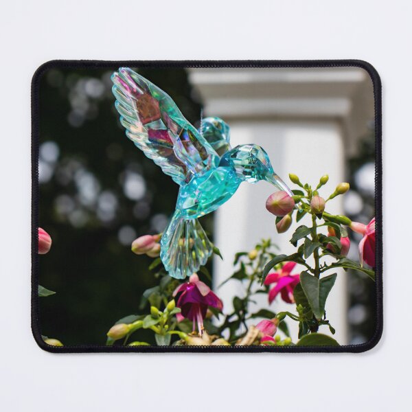 Item preview, Crystalline Hummingbird hovering over Fuchsia designed and sold by Gardenographer.