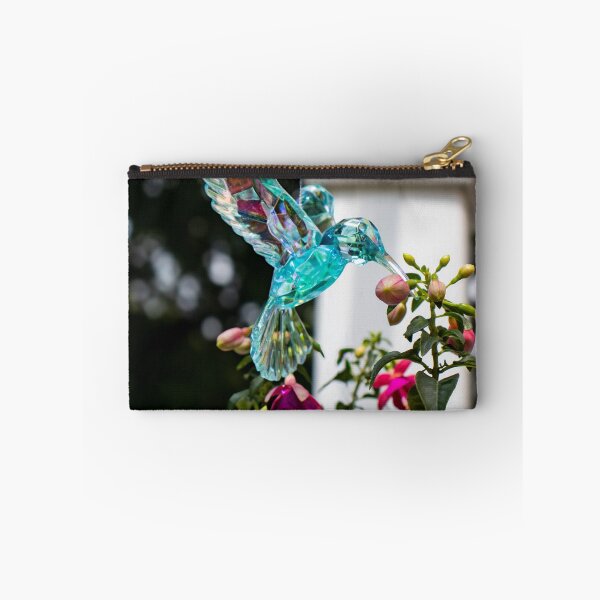 Item preview, Crystalline Hummingbird hovering over Fuchsia designed and sold by Gardenographer.