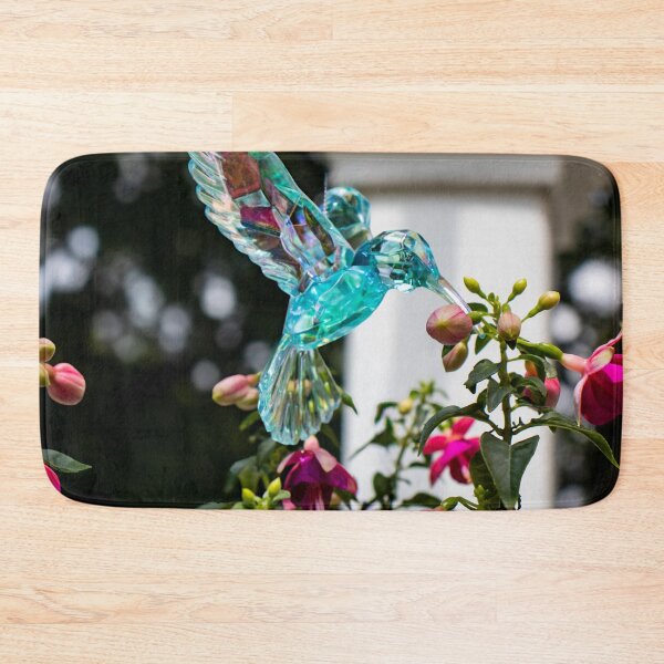 Item preview, Crystalline Hummingbird hovering over Fuchsia designed and sold by Gardenographer.