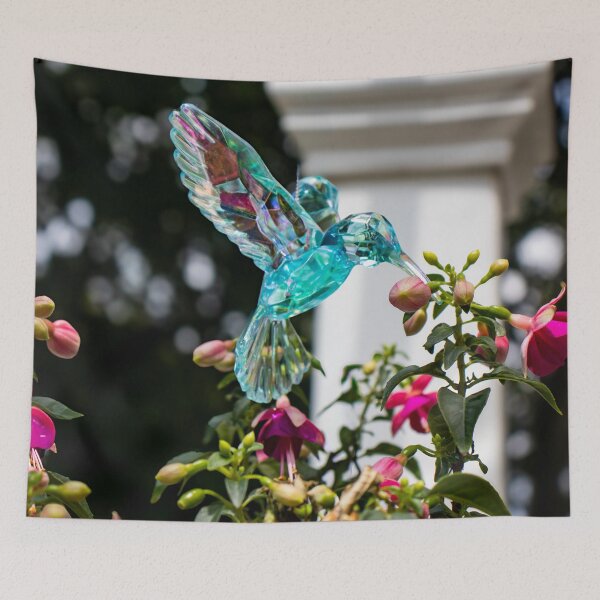 Item preview, Crystalline Hummingbird hovering over Fuchsia designed and sold by Gardenographer.