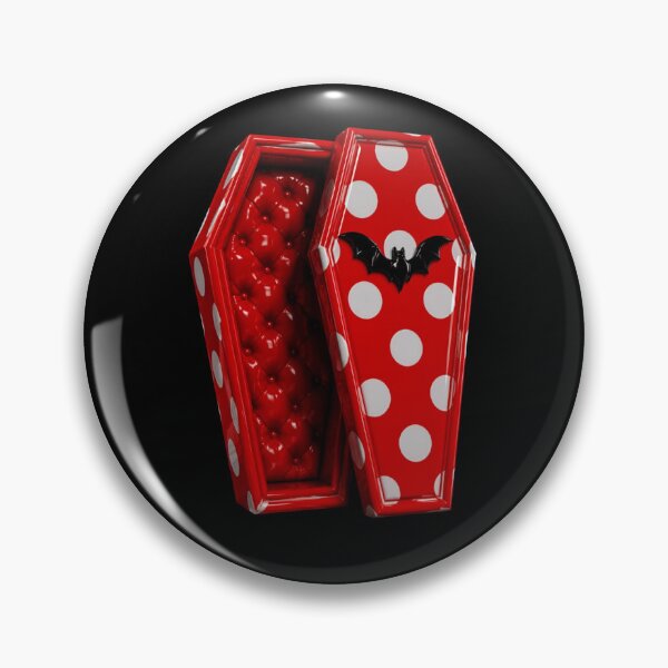 Item preview, Polka Dot Vampire Coffin with Bat designed and sold by YourColorsWall.