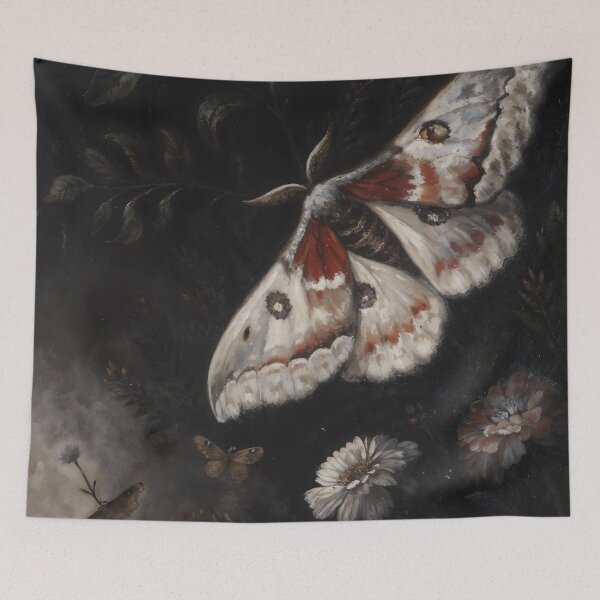 Item preview, Gothic White Moth Among Dark Flowers designed and sold by DarkHolyQueen.