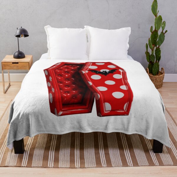 Item preview, Polka Dot Vampire Coffin with Bat designed and sold by YourColorsWall.