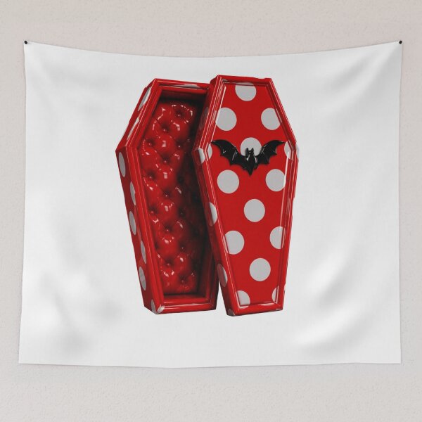 Item preview, Polka Dot Vampire Coffin with Bat designed and sold by YourColorsWall.