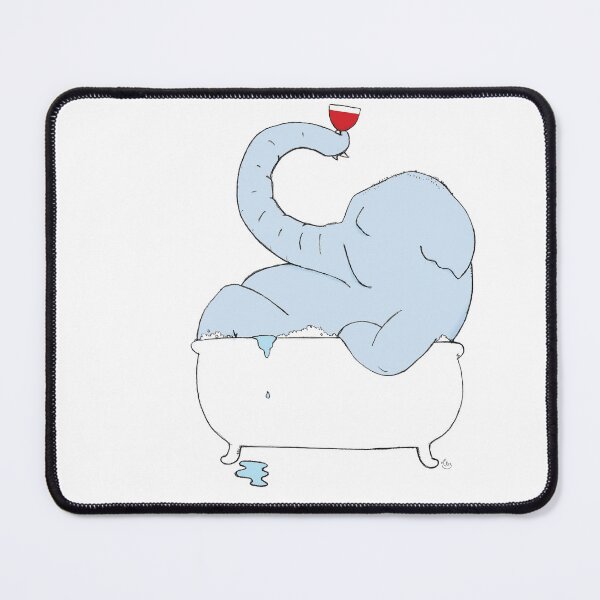 Item preview, Elephant in Bathtub Wall Art, Whimsical Animal Illustration for Bathroom Decor & Elephant Lovers designed and sold by RickE.